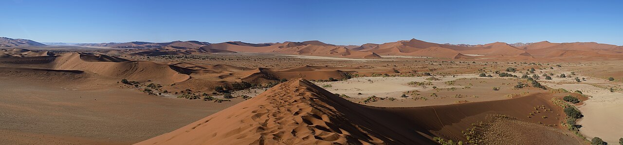Panoramic Sossusvlei dunes, Namibia